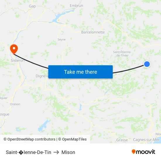 Saint-�Ienne-De-Tin to Mison map