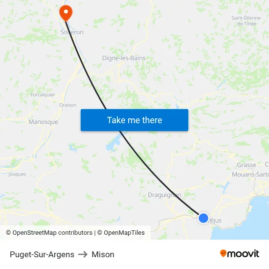 Puget-Sur-Argens to Mison map