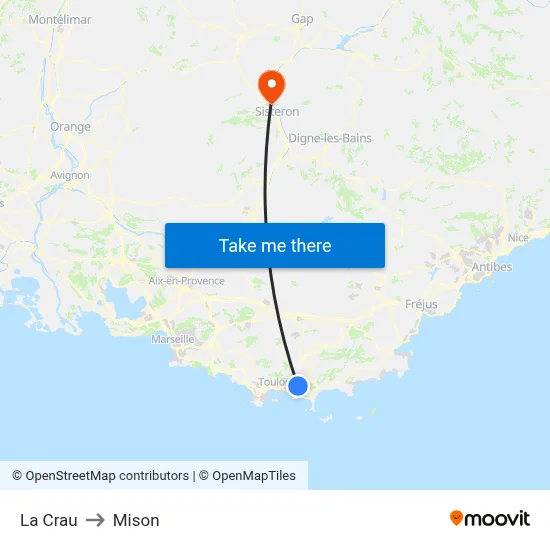 La Crau to Mison map