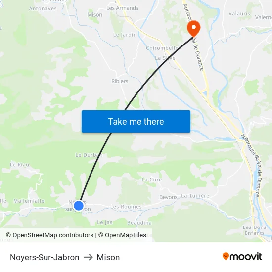 Noyers-Sur-Jabron to Mison map