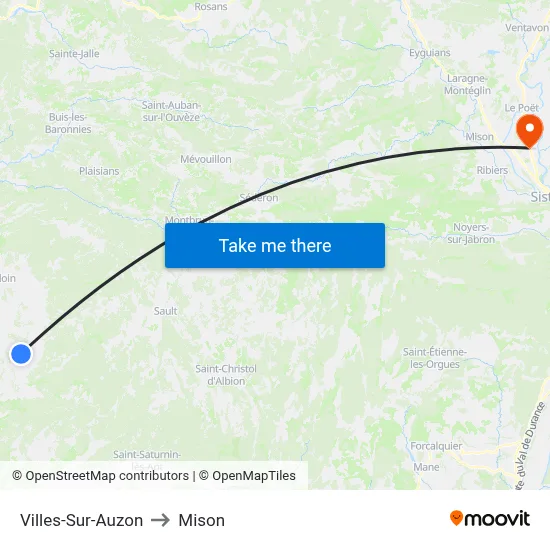 Villes-Sur-Auzon to Mison map