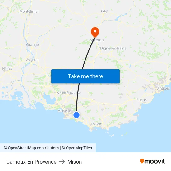Carnoux-En-Provence to Mison map