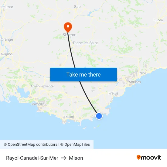 Rayol-Canadel-Sur-Mer to Mison map