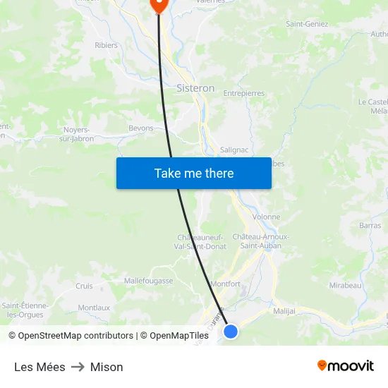 Les Mées to Mison map