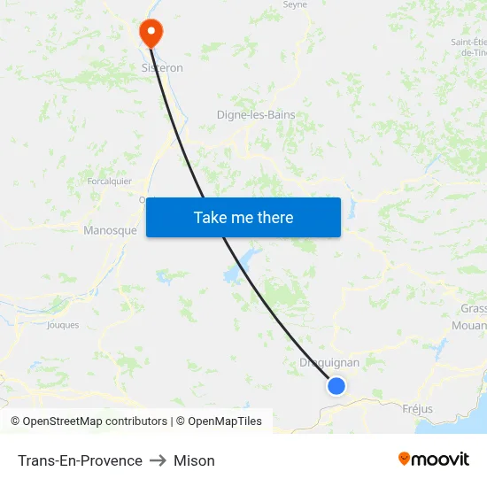 Trans-En-Provence to Mison map