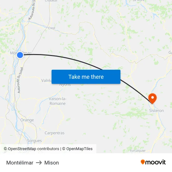 Montélimar to Mison map