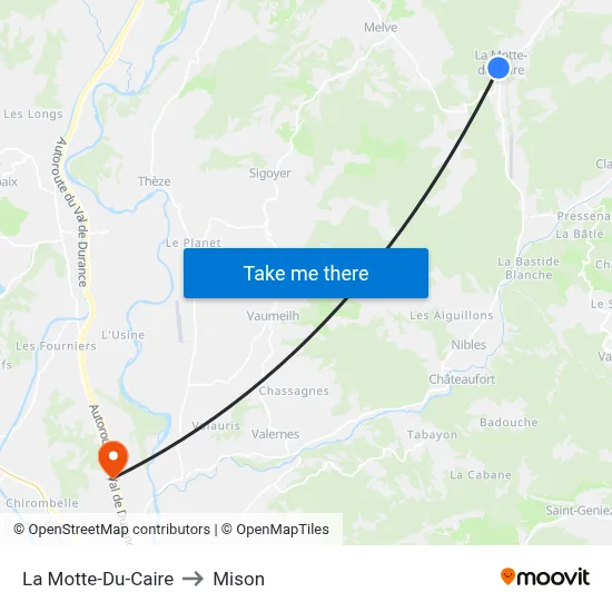La Motte-Du-Caire to Mison map