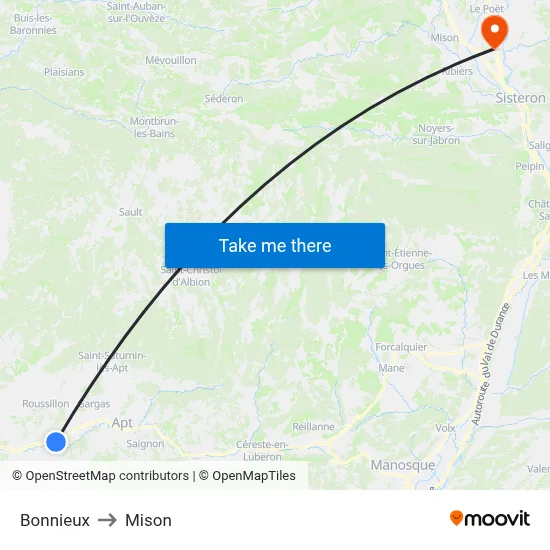 Bonnieux to Mison map