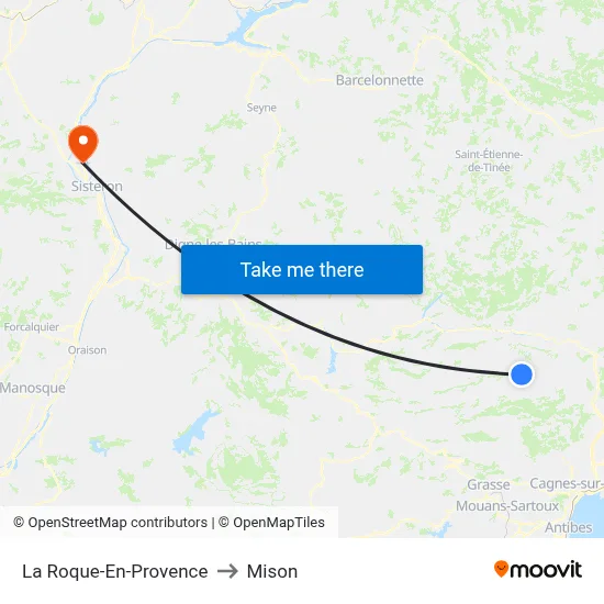 La Roque-En-Provence to Mison map