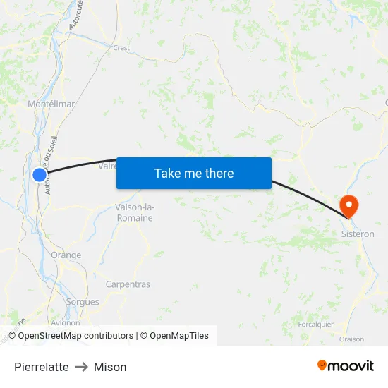 Pierrelatte to Mison map