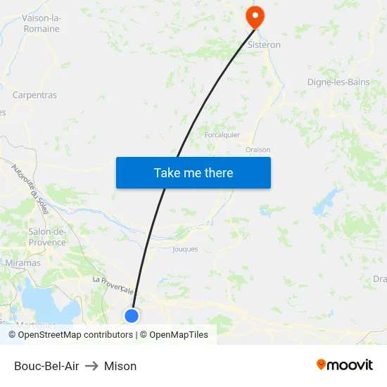 Bouc-Bel-Air to Mison map