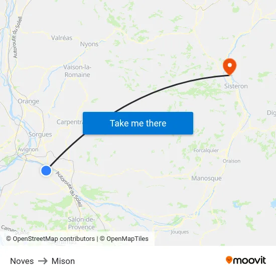 Noves to Mison map