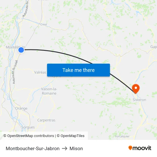 Montboucher-Sur-Jabron to Mison map