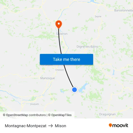 Montagnac-Montpezat to Mison map