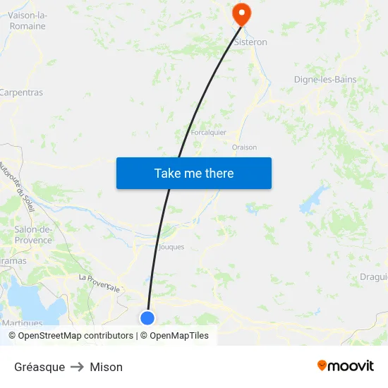 Gréasque to Mison map