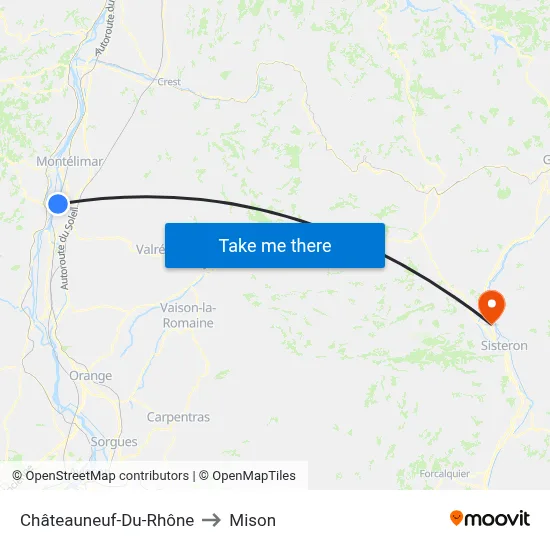 Châteauneuf-Du-Rhône to Mison map