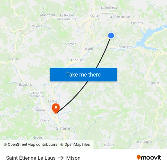 Saint-Étienne-Le-Laus to Mison map