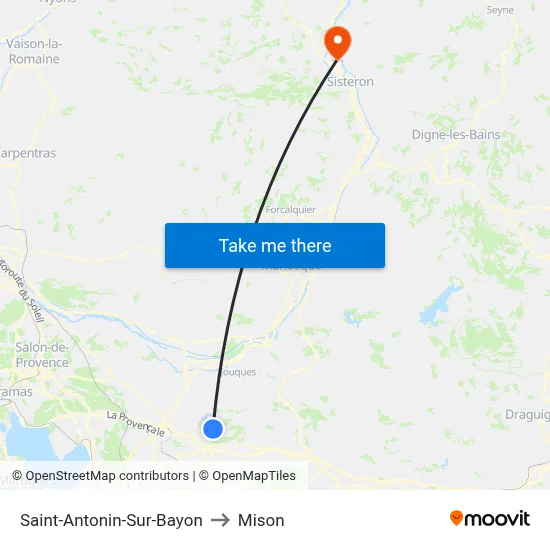 Saint-Antonin-Sur-Bayon to Mison map