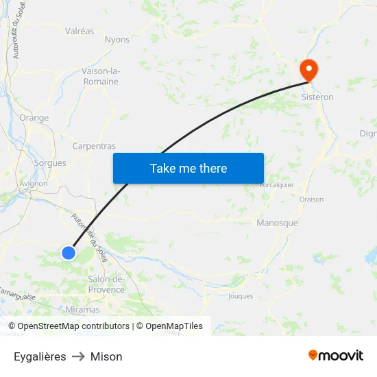 Eygalières to Mison map