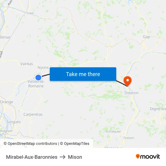 Mirabel-Aux-Baronnies to Mison map