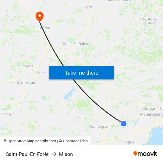 Saint-Paul-En-Forêt to Mison map
