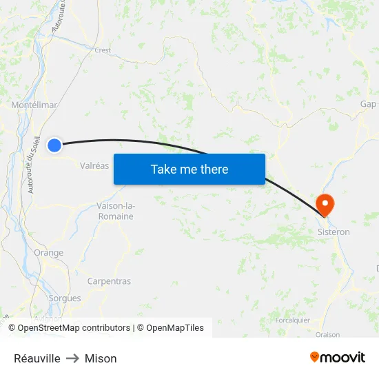 Réauville to Mison map