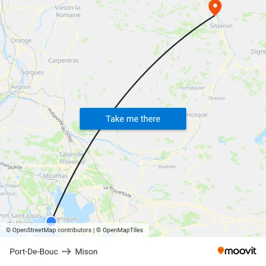 Port-De-Bouc to Mison map