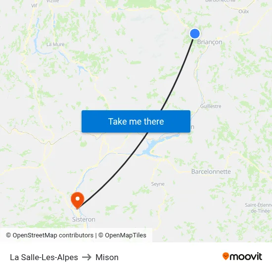 La Salle-Les-Alpes to Mison map