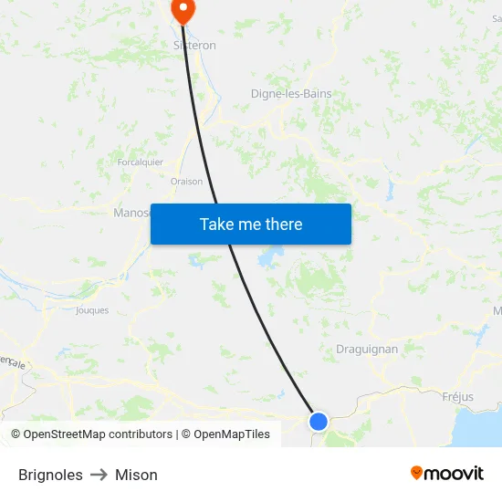 Brignoles to Mison map