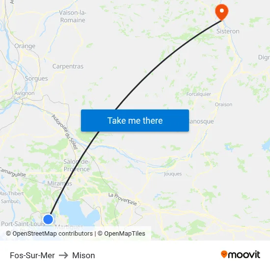Fos-Sur-Mer to Mison map