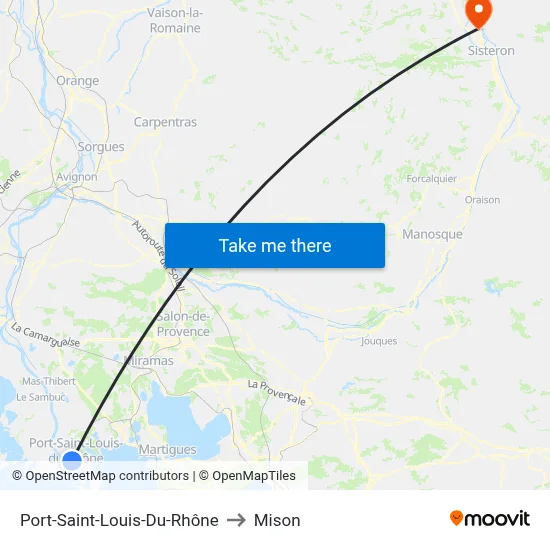 Port-Saint-Louis-Du-Rhône to Mison map