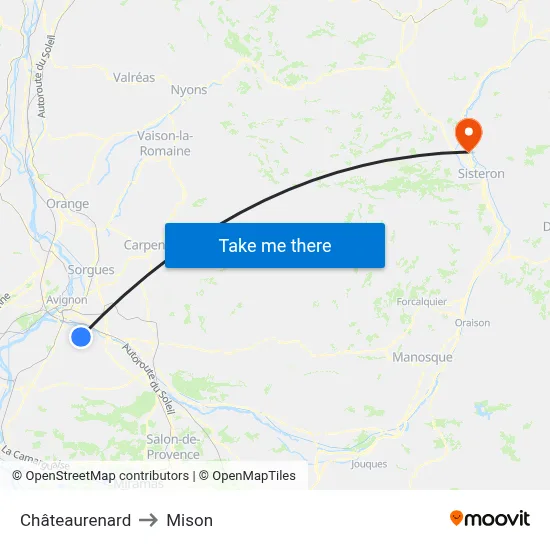 Châteaurenard to Mison map