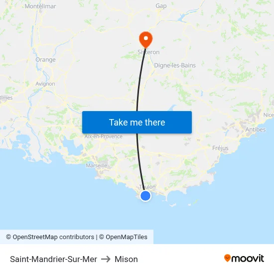 Saint-Mandrier-Sur-Mer to Mison map