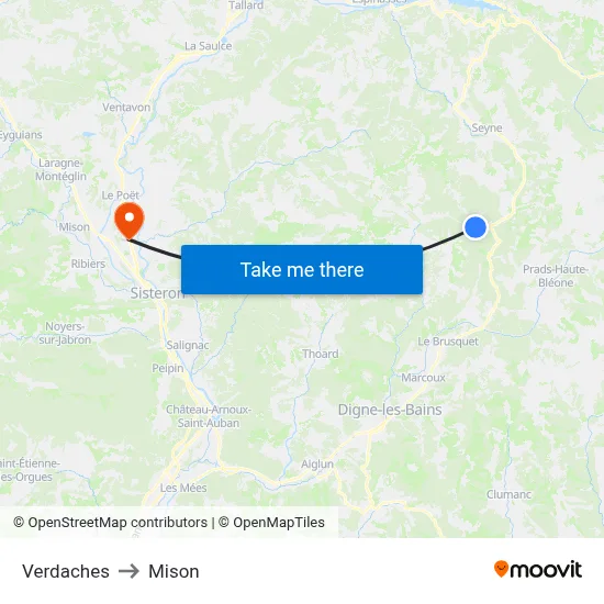 Verdaches to Mison map