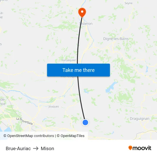 Brue-Auriac to Mison map