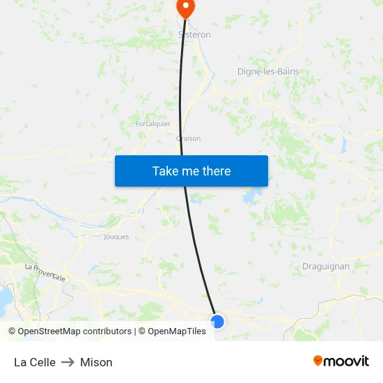 La Celle to Mison map