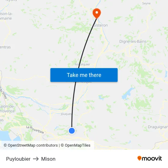 Puyloubier to Mison map