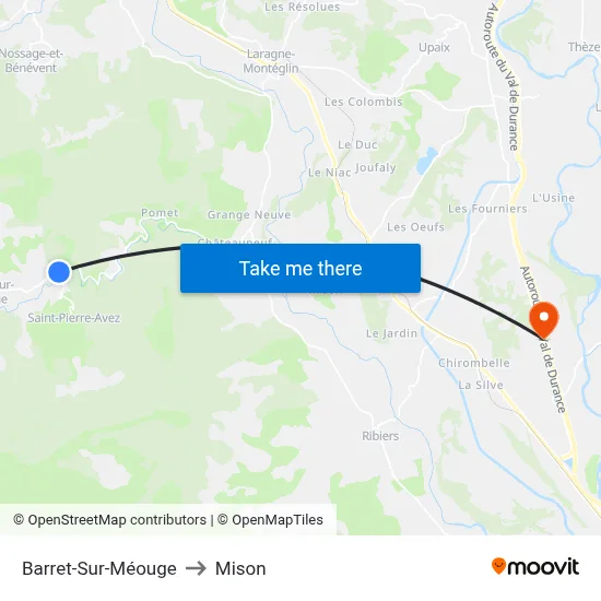 Barret-Sur-Méouge to Mison map