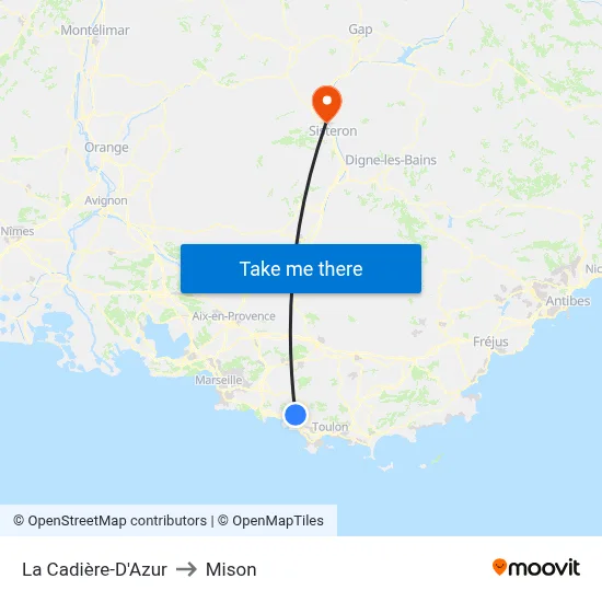 La Cadière-D'Azur to Mison map