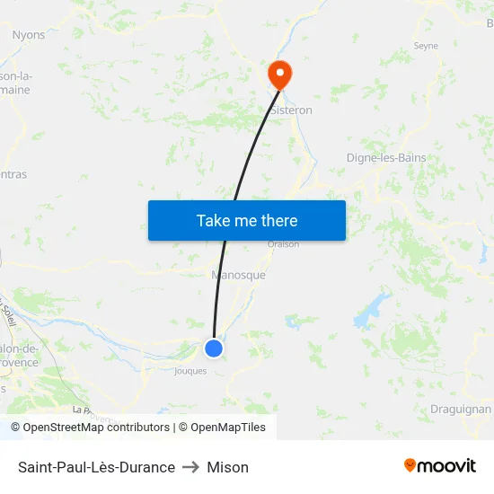 Saint-Paul-Lès-Durance to Mison map