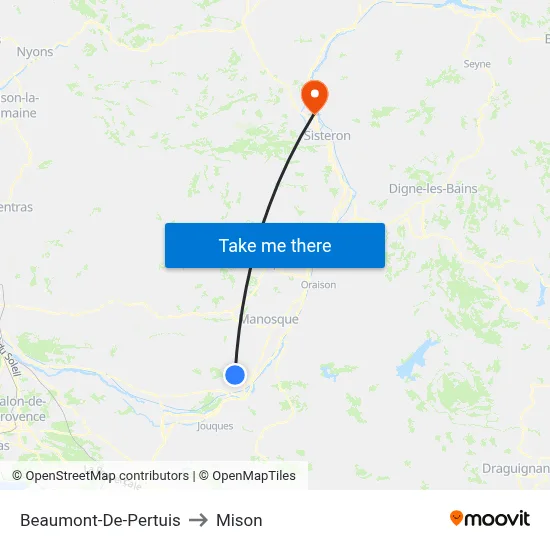 Beaumont-De-Pertuis to Mison map
