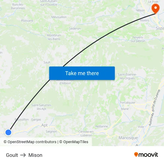 Goult to Mison map