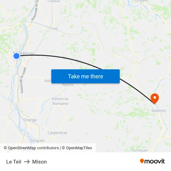 Le Teil to Mison map