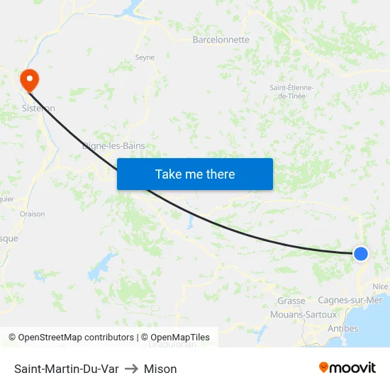 Saint-Martin-Du-Var to Mison map