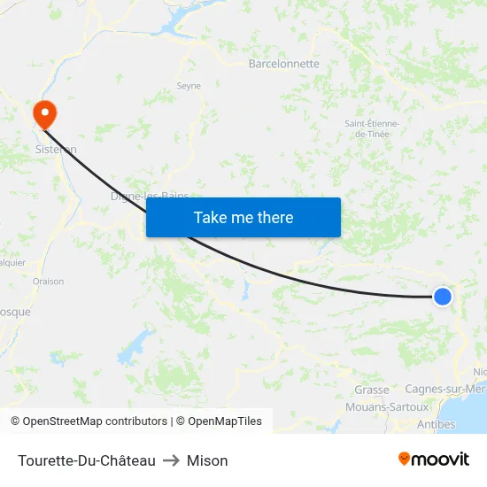 Tourette-Du-Château to Mison map