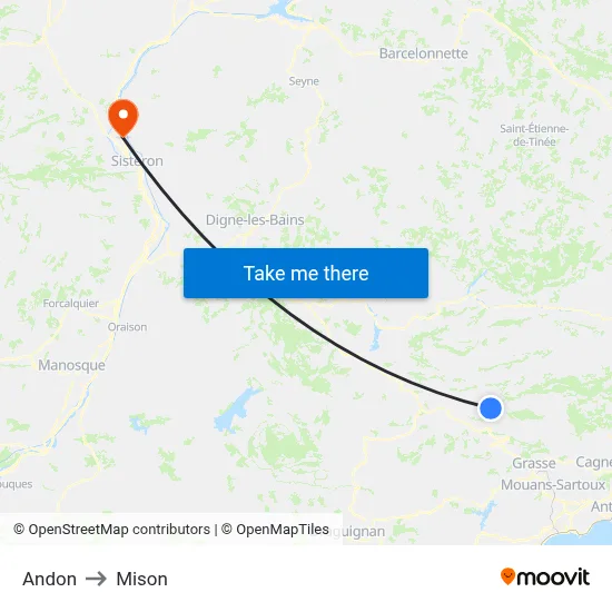 Andon to Mison map