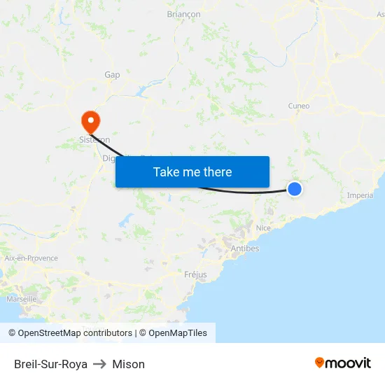 Breil-Sur-Roya to Mison map