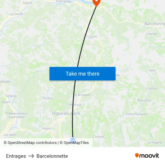 Entrages to Barcelonnette map