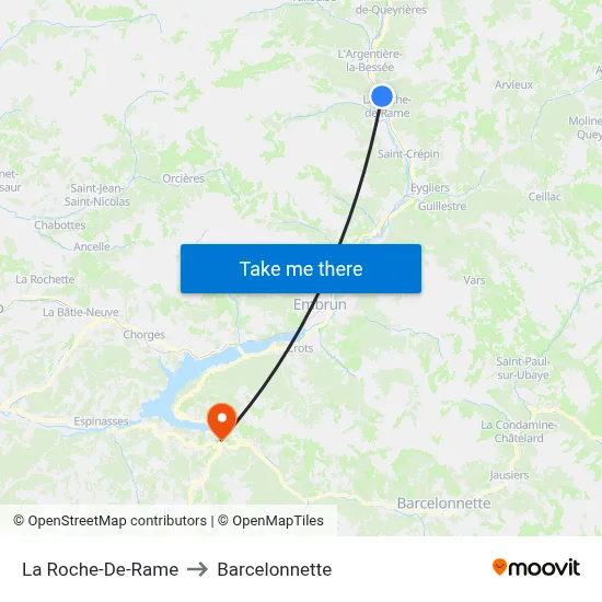 La Roche-De-Rame to Barcelonnette map