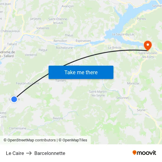 Le Caire to Barcelonnette map
